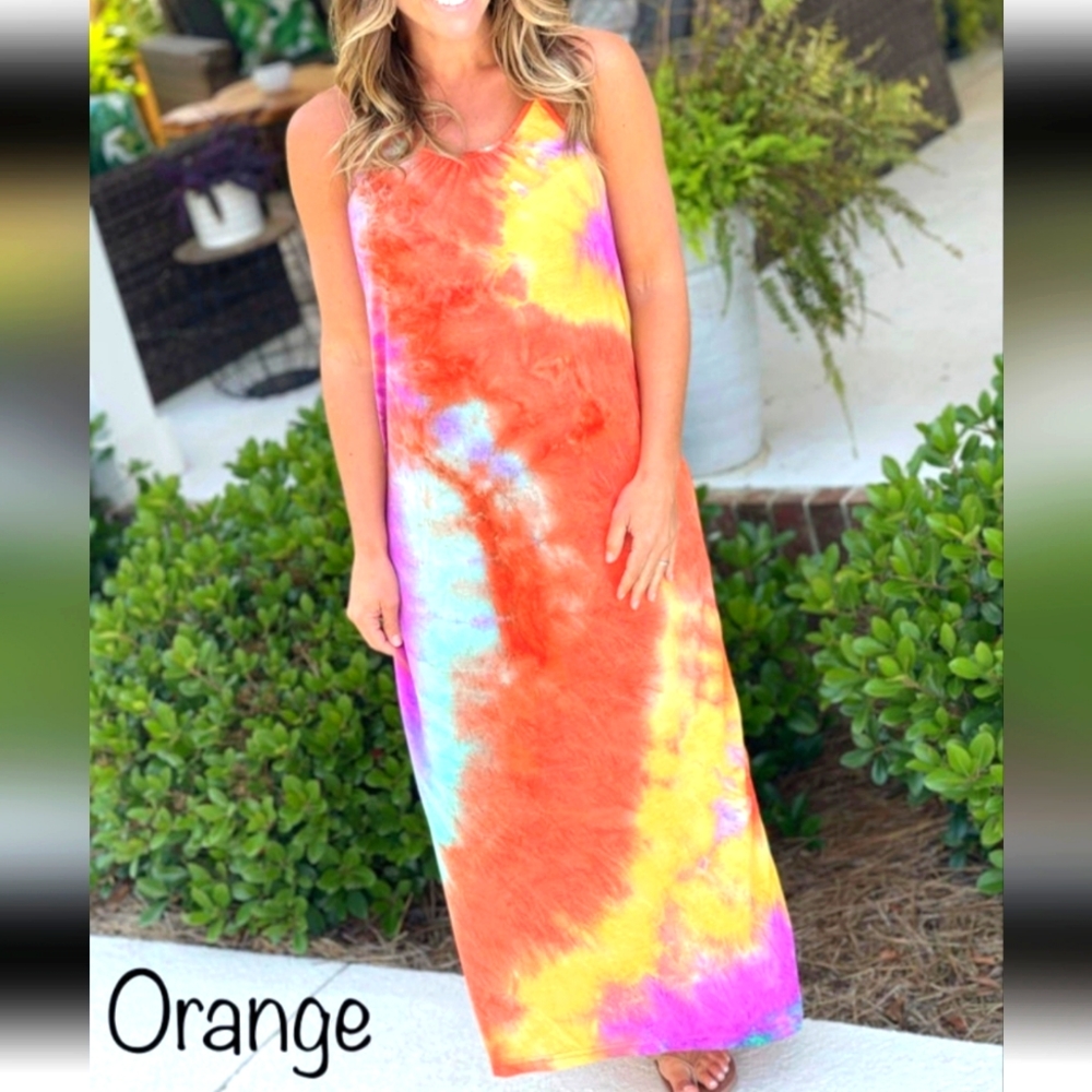 Multi Color Tie Dye Maxi Dress